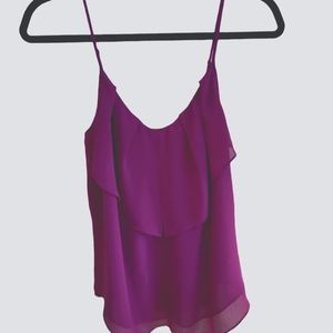 GUESS Camisole Top Medium deep purple skinny straps flowy date night girls